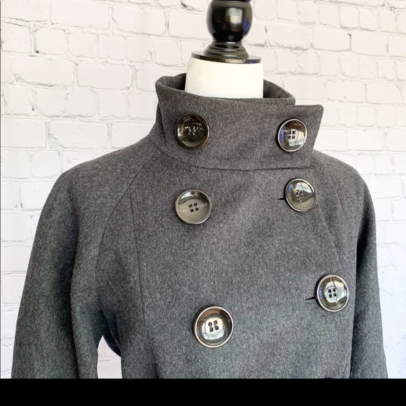 Zara Woman Pea Coat - Charcoal Grey - Picture 4 of 7